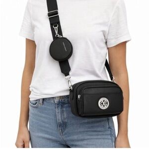 CXL by Christian Lacroix
"Camera Bag" Crossbody w/ Detachable Coin Purse- Black